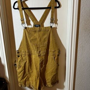 ModCloth 1X Yellow Denim Overalls